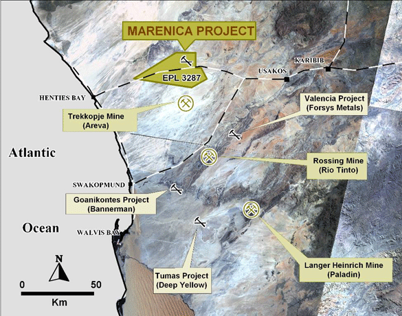 Uranium projects in the Erongo region of Namibia